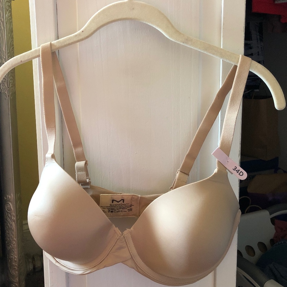 Maidenform One Fab Fit 2.0 T-Shirt Shaping Underwire Bra DM7543 Beige Size 34D